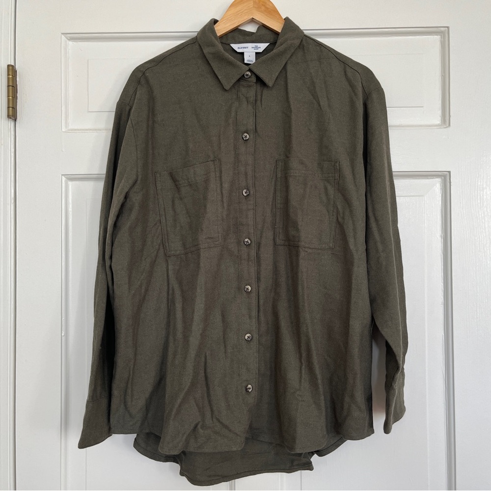 Old Navy Olive Button Down Shirt